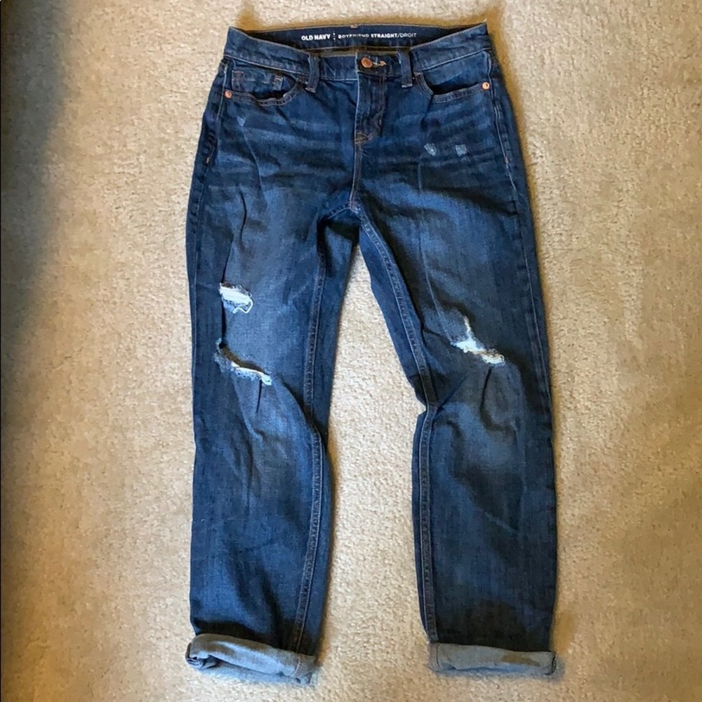 Old navy boyfriend distressed jeans